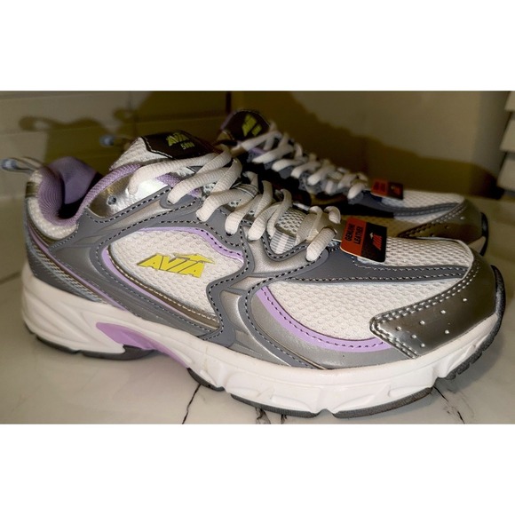 Avia Shoes - AVIA Women's Athletic Sneakers Gray Purple White Size 9 Comfort Walking Shoes